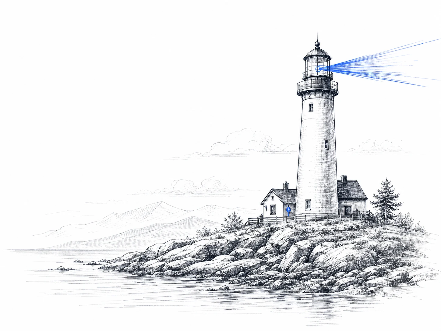 Hand-drawn lighthouse representing a clear path through platform delivery